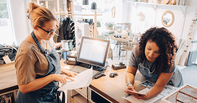 employees working at store