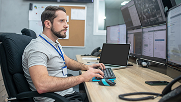 man working at desk