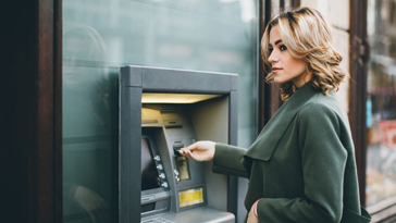 woman at ATM