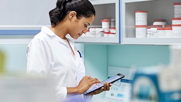 woman working in pharmacy