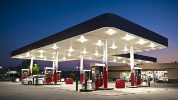 Gas station at night