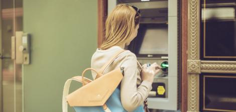 woman at atm