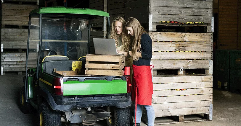 two woman using rural internet 