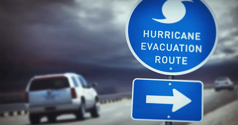 Hurricane evacuation route