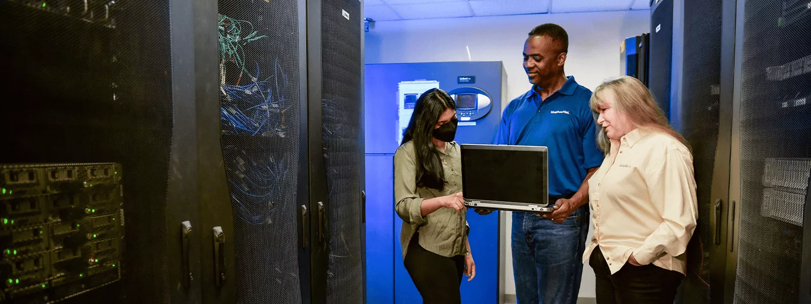 employees in server room