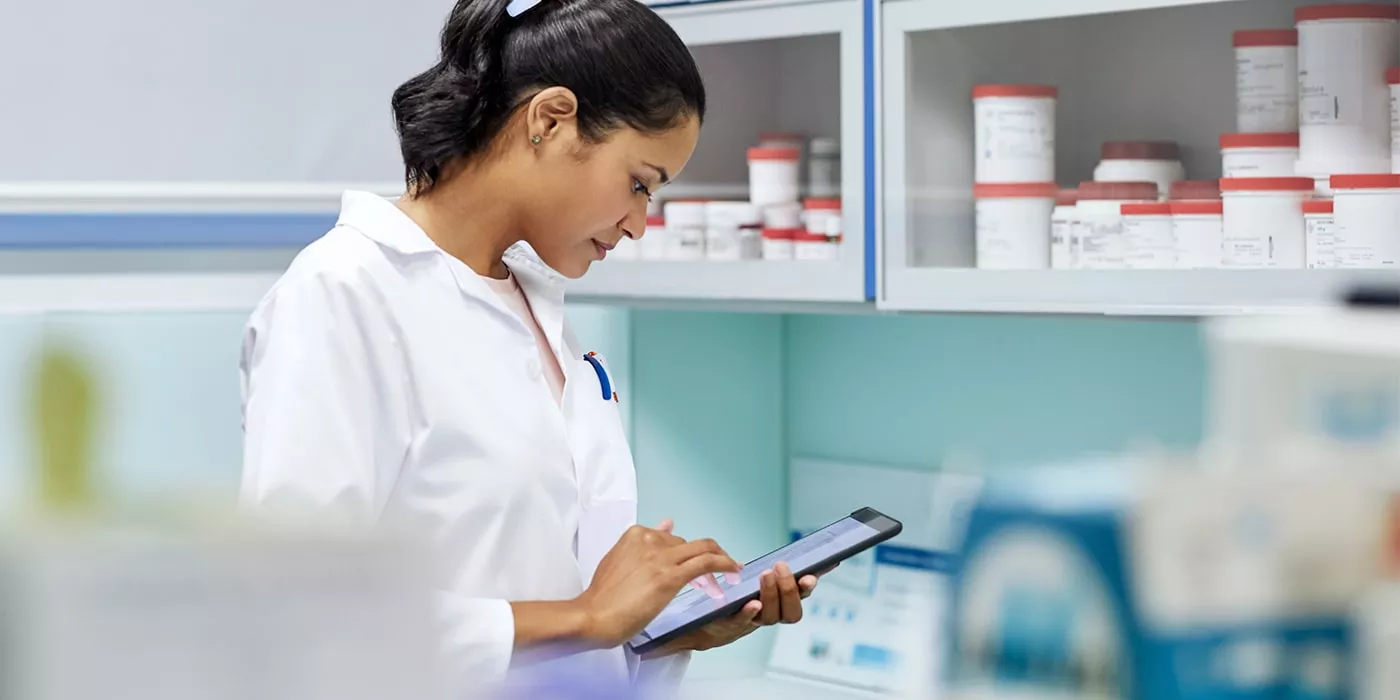 woman working in pharmacy