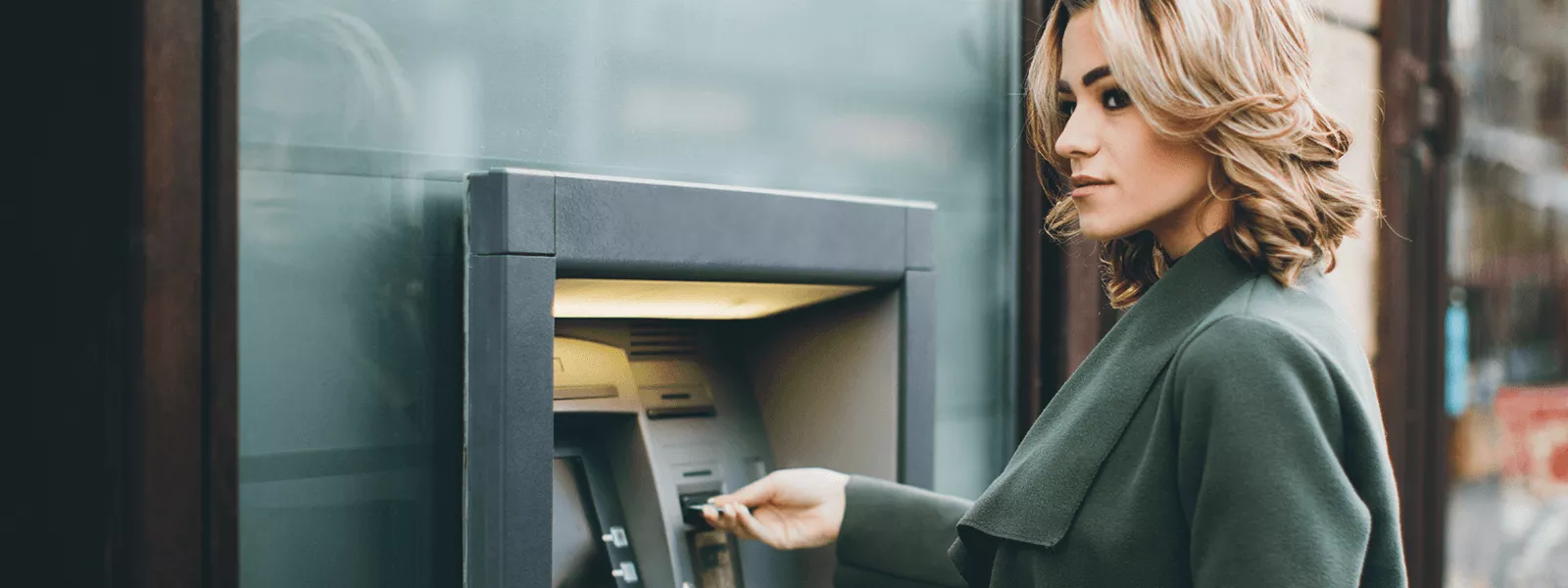 woman at ATM