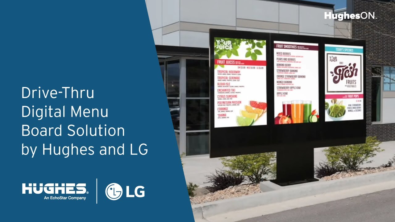 Drive Thru Digital Menu Board Solution by Hughes and LG thumbnail